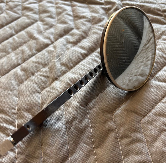 Mirror, Extended, Adjustable 0.5 in to 3.5 in, Round, 3 in Diameter, Clamp-On.