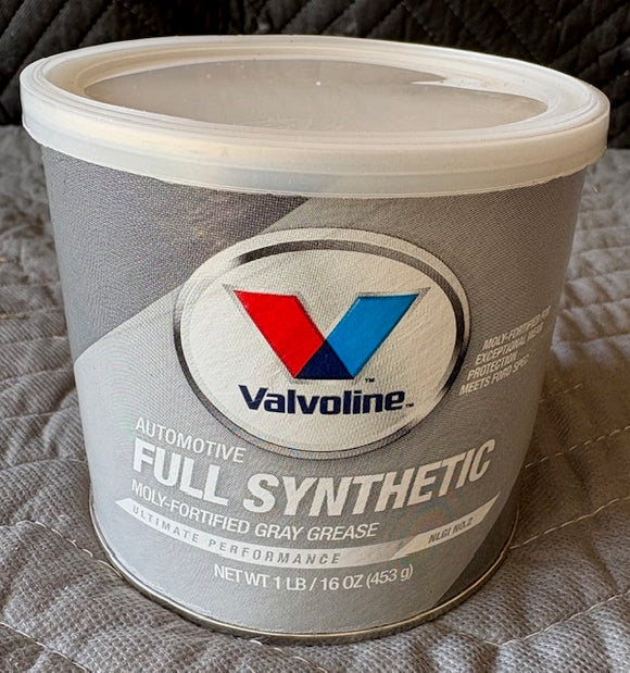 Valvoline Automotive full synthetic. Moly-Fortified Grey Grease.